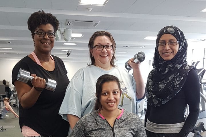 Women at the gym in Tower Hamlets