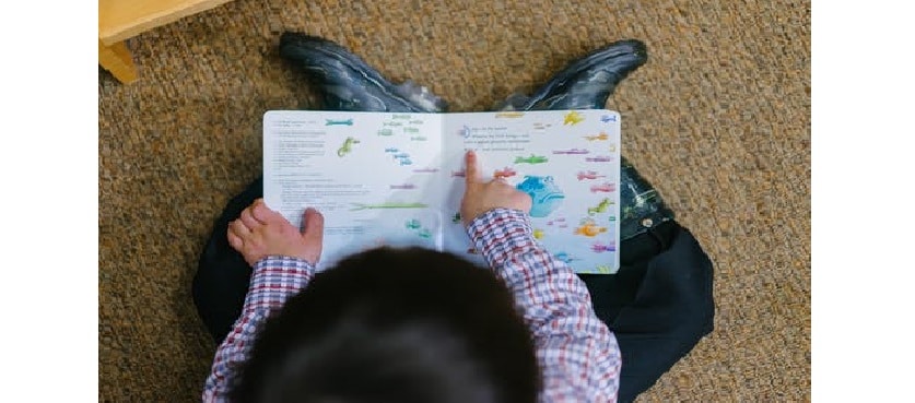 Child reading book