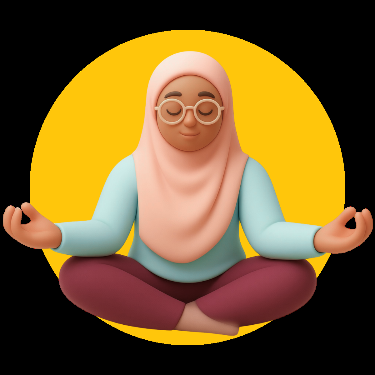 Illustration of a woman meditating