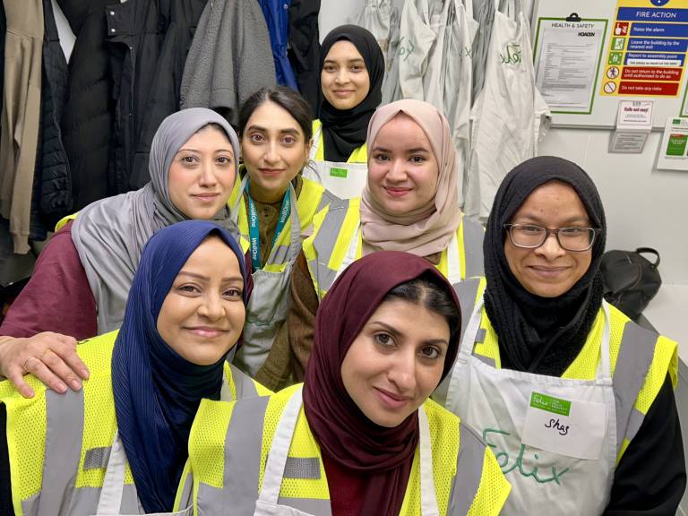 A group of volunteers join Well One at The Felix Project kitchen in Poplar - ready to cook for the Balanced Ramadan project
