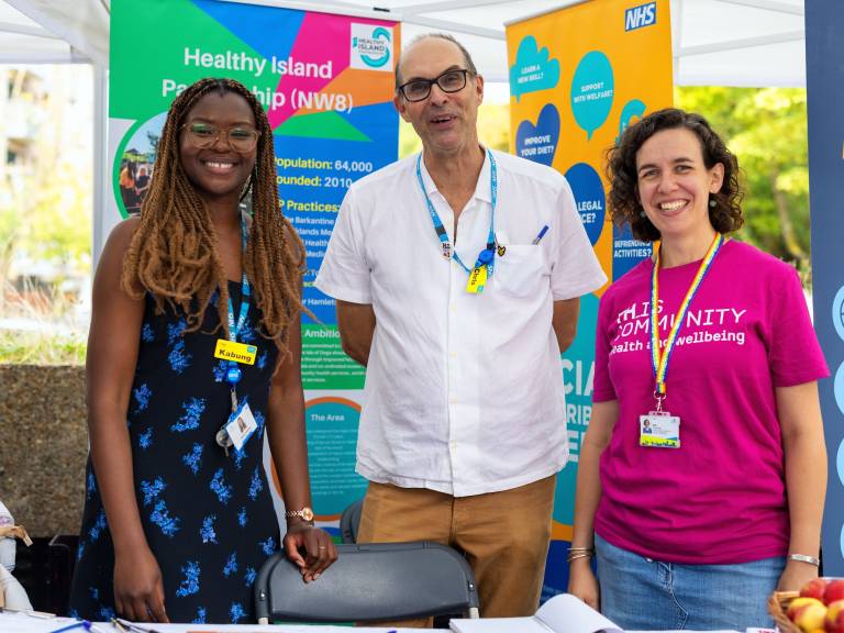 Partners from Primary Care Networks and Tower Hamlets council sharing information at a festival