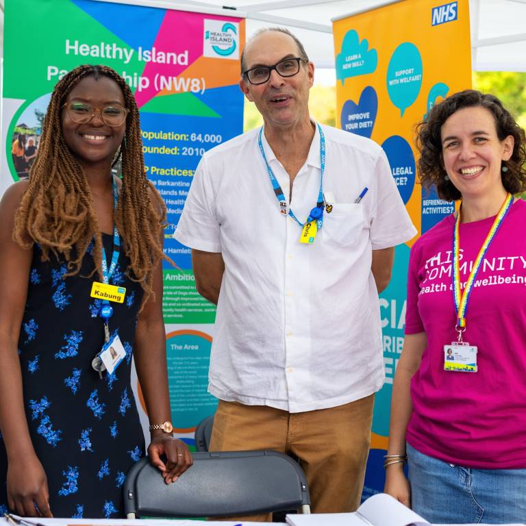 Partners from Primary Care Networks and Tower Hamlets council sharing information at a festival